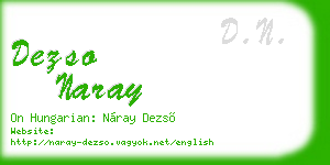 dezso naray business card