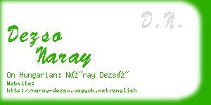 dezso naray business card